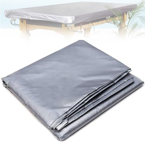 Pooltischabdeckung – wasserdicht, staubdicht, feuchtigkeits- und sonnenschutz mit Kordelzug für 2,1 m bis 3,6 m Snookertische
