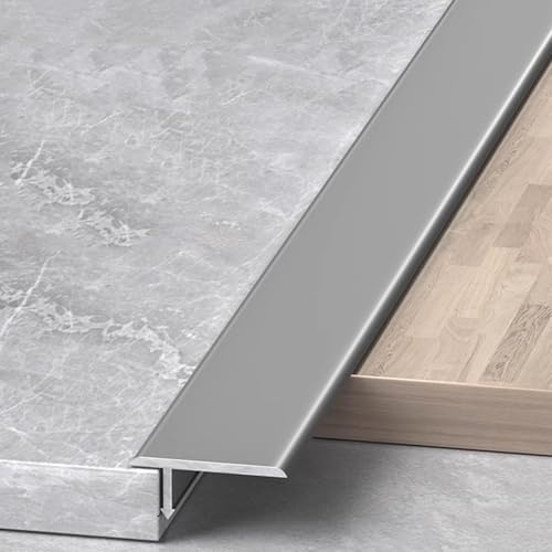 Übergangsprofil T-Profil Ausgleichsprofil Aluminium Eloxiert Übergangsschiene 3 Stück 90cm Flach Ausgleichsprofil Abschlussleiste Für Fliesen Laminat/Parkett(Gentleman's Gray,12mmx0.9m)