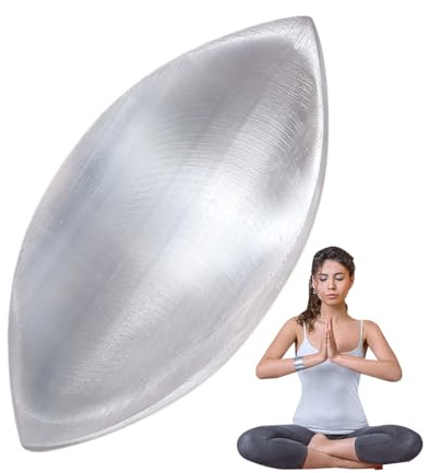 Cuenco de selenita para recarga de cristales, bandeja de selenita - Placa de selenita para tiza natural, estación de recarga de piedras curativas, meditación, limpieza, desbarbado | Decoración del hogar de tiza natural blanca para macat, limpieza, oración