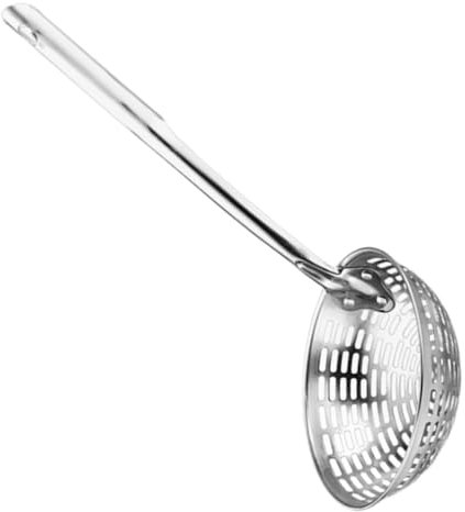 ULTECHNOVO Cuchara Colador de Cocina Acero Inoxidable Medio Tamaño Mango Hueco Antideslizante para Pasta Verduras y Aceite Escurridor Utensilio Multifunción Hogar Cocina
