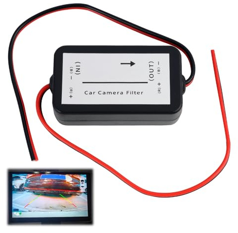 12V DC Raddrizzatore Filtro, Filtro Redressore di Potenza per Telecamere di Retromarcia, Compatibile Auto Tedesche e Americane, Stabilizzatore di Segnale per Immagini Chiare e Stabili
