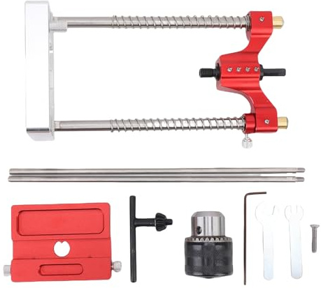Garosa Adjustable Portable Drillling Guide, Aluminium Alloy Drill Locator for Woodworking, Multi Angle Drill Guide Attachment, Suitable for Crafting and Furniture Making