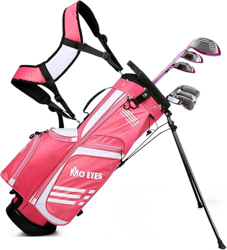 Golf Std Tasche Für Kinder Kinder 3 Höhenteil Jungen D Mädchen Echte Mädchen Junior Golftasche, Pink, Height: 119cm/47inch