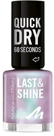 MANHATTAN Last & Shine schnelltrocknender Nail Polish, veganer & tierversuchsfreier Nagellack, langanhaltend, ultraglänzendes Finish, 8ml, Fb. 050 Mermaid Fantasy