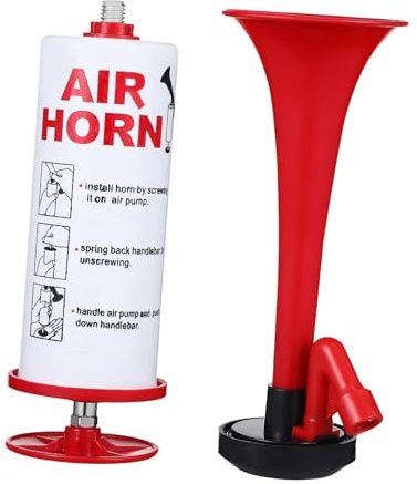 Lurrose Tromba ad Aria Portatile Manuale con Impugnatura Ergonomica Rumorista Forte per Auto Barca e Eventi Sportivi Design Durevole e Facile Usare