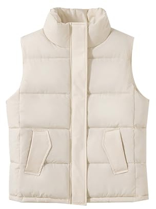 Cream Gilet For Women Uk Down Running Quilted Womens Warm Winter Coats Gillett Ladies Outerwear Riding Woman Body Warmers Lady Sleeveless Lightweight Padded Collarless Bodywarmer White XL
