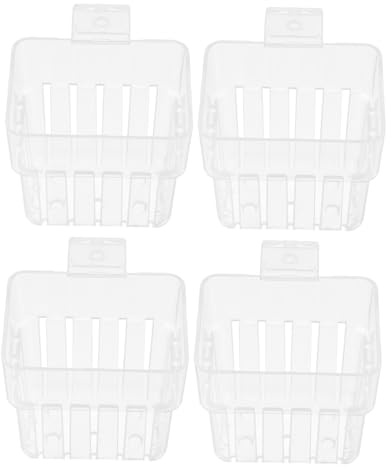 TOYANDONA 4pcs Clear Fish Tank Hanging Plant Holders with Ventilated Holes Adjustable Aquarium Hydroponic Baskets for Thickness Organize Aquatic Plants for Freshwater Tanks