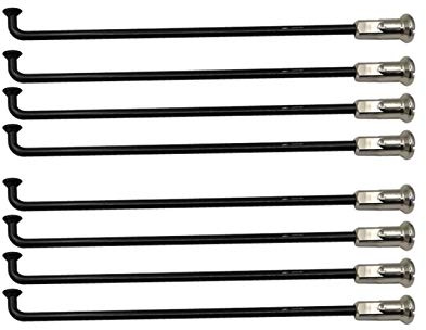 Generico Raggi per Bicicletta Universali 8 Diametro Calibro 4.0mm Colore Nero Raggi di Moto Materiale 304 Corpo Rotondo in Acciaio Inox Motobike Parti a Motobike Aghi(Length 125mm)