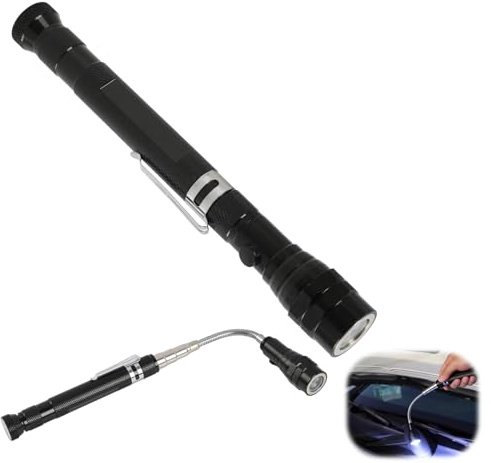 LED Telescopic Magnetic Pickup Tool, Gifts for Men, with Flexible Neck, Extendable Magnet Grabber with 3 LED Lights for DIY Garage Car Repair, Handy Gadget Gift for Men Dad Birthday