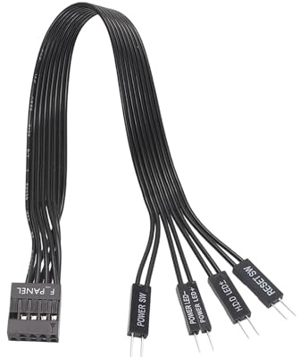 Cable de extensión de placa base, cable de extensión de cable de placa base, fácil instalación, fuente de alimentación LED Reset PC, F Panel hembra a fuente de alimentación de 2 pines