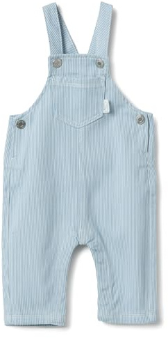 OVS KIDS Salopette a righe in misto cotone azzurra da neonata regular fit