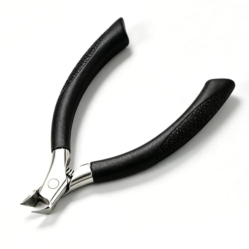 Pince à Cuticules Professionnelle en Acier Inoxydable, Coupe Cuticule de Précision avec Poignée en Confortable, Outil de Manucure et Pédicure pour Salon et Usage Domestique, Noir - Lot de 1