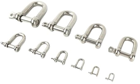 M4 M5 M6 M8 M10 M12 M16 Gerader D-Schäkel aus Edelstahl, D-Typ, kurz, brechend, D-Rigging-Schäkelhaken, Boots-Rigging