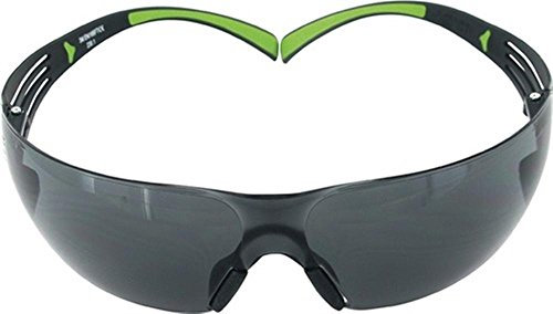 Schutzbrille Bügel schwarz grün, EN166 EN170, PC grau