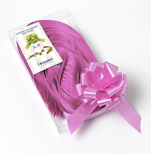 Conf. 50 Fiocchi Rapidi Nastri, Rosa, 31 mm, Nascita Bambina Battesimo