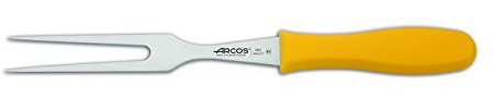 Arcos Serie 2900 - Caja 6 uds Tenedor Trinchante - Hoja de Acero Inoxidable Nitrum de 180 mm - Mango inyectado en Polipropileno Color Amarillo (6 UDS)