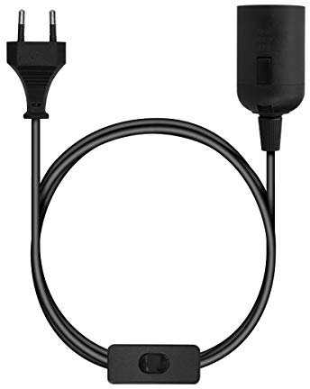 kwmobile E27 Lampenfassung mit Schalter - E 27 Fassung Schwarz mit 3,5m Netzkabel Schalter - Lampenaufhängung Pendelleuchte Hängeleuchte Lampe