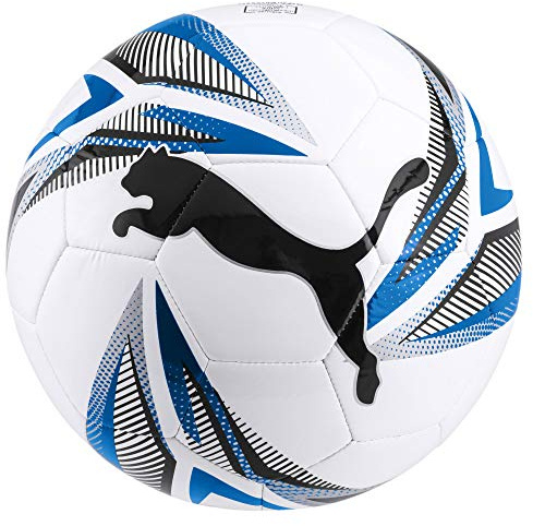 Puma ftblPLAY Big Cat Ball, Pallone da Calcio Unisex-Adult, White Black-Electric Blue Lemonade Silver, 5