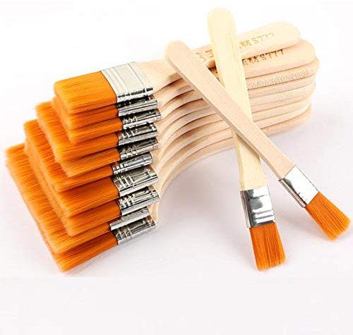 12 Pezzi Pennello Piatto Per Pittura Muri Multifunzione Lavabili Nylon Pennelli Per Pittura Pennelli Pittura Acquerello Dorati Per Pittura Acrilica,Colori Ad Acqua,Vernice,Mobili,Pittura Muri