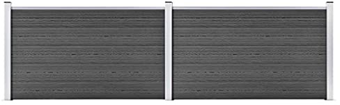 vidaXL Zaunelement Set WPC 353x105 cm Schwarz