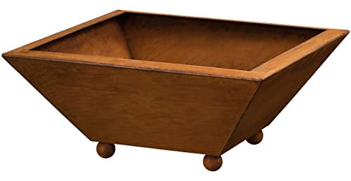 Rostikal Ciotola in ruggine con piedini a sfera, 35 x 35 cm, perfetta decorazione da giardino fatta a mano ed elegante fioriera effetto ruggine, ideale per giardino e regalo