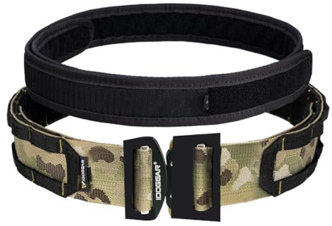 IDOGEAR 2 Zoll Taktischer Gürtel Combat Schnellverschlussschnalle Rigger Gürtel im Militärstil Molle Strapazierfähiges Gurtsystem 2 Zoll Außengurt und 1,75 Innengurtset