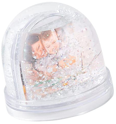 Ocadeau Palla di Neve Personalizzata con Foto – Sfera Trasparente con Stampa Fotografica Fronte/Retro – Decorazione Invernale