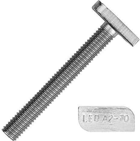 Hammerkopfschrauben M8x50 mm aus Edelstahl A2 (20 Stück) | Halfenschrauben - Ankerschrauben - Gewächshausschrauben von MESAROS®