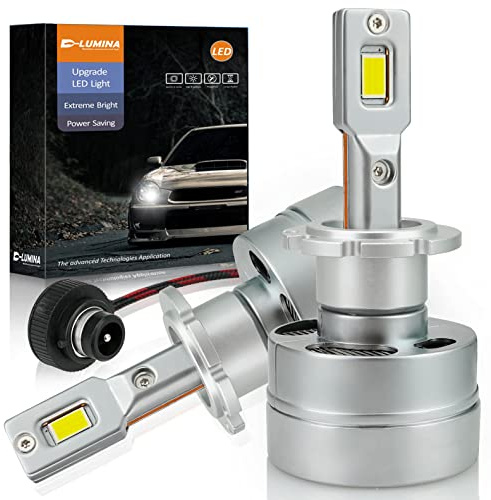 D-Lumina Bombilla D2S LED para Faros Delanteros de 90W 18000LM 6500K xenón Blanco Brillante, Kit de conversión de Luces HID de xenón,Plug and Play a balat HID Original, Paquete de 2