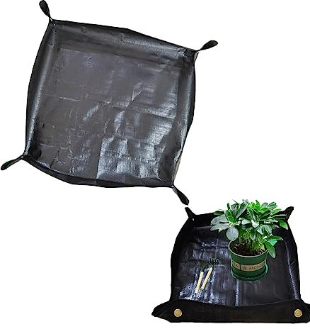 Helweet Tapis de Jardinage, Tapis de Rempotage, Tapis de Plantation, Imperméable Tapis de Plante Jardinage, Tapis de Jardinage Imperméable, Noir, 100 x 100 cm