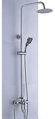 CAZARU Duschsystem Duschkopf Regenbrausegarnitur Duschsäule Höhenverstellbar Mit Regenbrause Brausegarnitur Mit Regenbrause Handbrause Für Badewanne Brausestangen Mit Handbrause Chrom