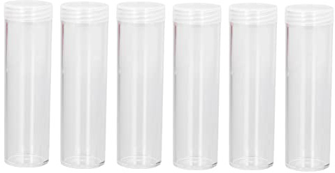 Runde durchsichtige M¨¹nzr?hrchen , Ordnung halten Multifunktions M¨¹nzr?hrchen aus Kunststoff Wiederverwendbare M¨¹nzsammlung mit Polsterschwamm f¨¹r 25 mm / 0 , 98 Zoll M¨¹nzen