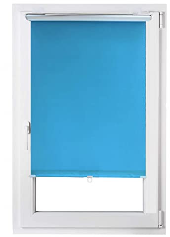 Leichte Saugnäpfen Rolladen,schnurloser Verdunklungsrollo,Einziehbar Fensterrollo,Schutz der Privatsphäre,temporäre Gardinen,Thermorollo ohne Bohren,Rolladen kinderzimmer,Blue-45×125cm（18*49in）