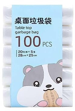 5 rollos 100 Uds Mini bolsa de basura hogar grueso pequeño escritorio basura bolsas de basura bolsas de basura desechables herramientas de cocina
