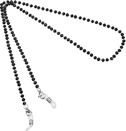 sourcing map Brillenglas Kette 26 Perlen Sonnenbrille Riemen Halterung Rund Hals Brillen Kette Hut Riemen Schlüsselband Schwarz | Brillenkette, Hutgurt, Kordel, Brillenkette