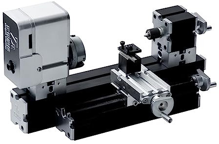 ZHRUI - Tornio in metallo didattico in miniatura zincato, 50 mm, centro 36 W, 20000 giri/min, per lavorazione di alluminio, legno, materie plastiche (aumento dello stile)