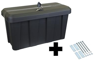 Daken Blackit Lite drawbar box, tool box, belt box, trailer box, storage box, Daken B24-2 + assembly kit MON301, Edelstahlhaus GmbH