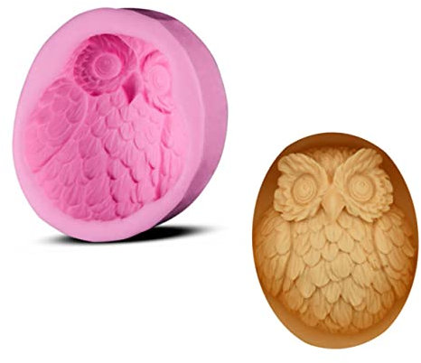HEMOTON Eulen Silikon Backform Flüssig Silikon Fondant Kuchenform Rosa Antihaftbeschichtet Für Kuchen Pudding Und Kekse