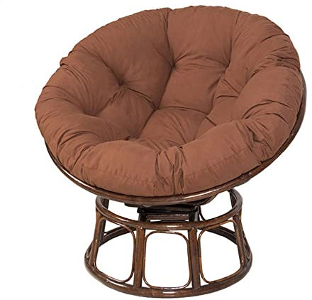 YeGang Papasan Stuhlkissen, rund, weich, dick, für Papasan-Sessel, Rattan, für Garten, Außenbereich, Balkon und Wohnzimmer (110 x 110 cm, braun)