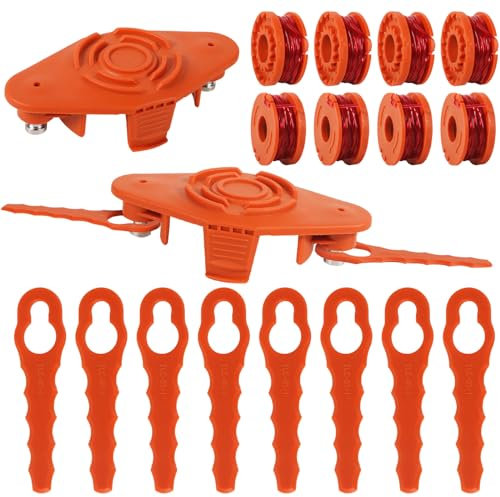 17 Pièces Bobine Tagliaerba,Ø1.65mm e 3.0m Lunghezza,Filo Tagliabordi Bobine Adatto per Worx Tagliabordi,WA0004.1/WA0010 Sostituzione Rocchetto Filo Tagliabordi