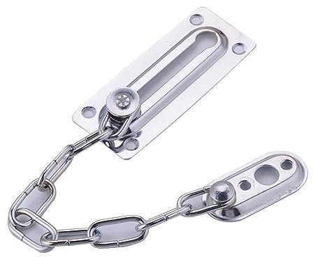 CaFfen TüRkette 1 Stück Sicherheits-Türkette aus Edelstahl, silberfarben, for Zuhause und Büro, Schutzriegel, Edelstahl-Schiebeverschluss