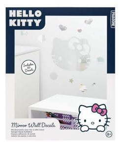Hello Kitty officiellt licensierad spegel väggdekaler flickor och tweens rum dekor accent klistermärken anime tecknad katt present tillbehör | Paladone