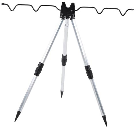 Akozon Premium Folding Aluminum Alloy Mini Fishing Rod Tripod Stand, Ultrashort Sea Pole Bracket, Lightweight Fishing Equipment Accessory for Enhanced Stability