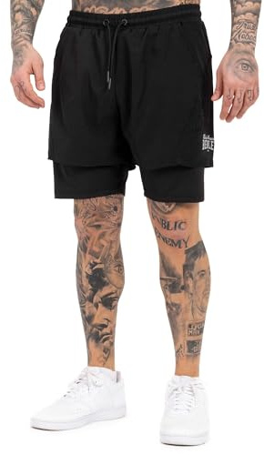 Benlee Funktionsshorts för män, smal passform, OCARS, svart/silver, L, svart/silver, L