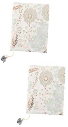 STOBOK 2stücke Buchhülle Stoff Chic Schutzumschlag Für Notizbuch Vintage Design Mit Blumenmuster Weiche Und Pflegeleichte Buchschutzfolie Für Hardcover Und Taschenbuch Für Studenten
