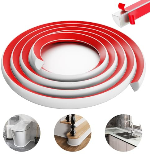 Moulure flexible quart de rond de 299,7 cm, moulure en caoutchouc de 1,27 cm, garniture d'angle autocollante pour bord mural, base de coin d'escalier, d'armoire, comptoirs