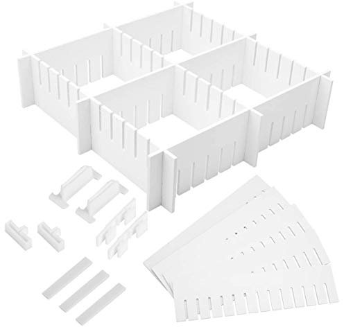 Sewroro 34stücke Teiliges Schubladenteiler Verstellbarer Multifunktionaler Organizer Für Zuhause Büro Und Kosmetikaufbewahrung Einfache Montage Platzsparend