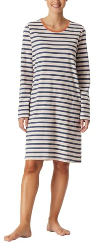 Schiesser Damen Nachthemd Langarm weiche Baumwolle Bigshirt mit Taschen - Nightwear