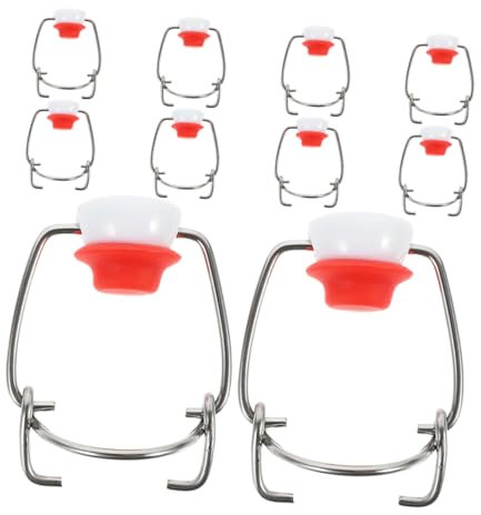 10pcs Swing Top Bottle Caps for Glass Bottles Airtight Lids with Silicone Gaskets Leakproof Reusable Bottle Corks for Beer Vinegar Oil and Syrup