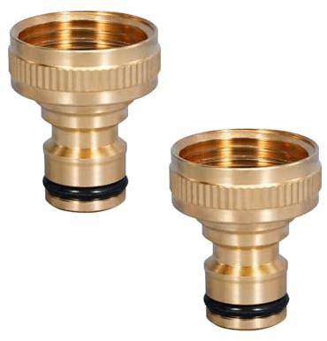 2 Pcs Outside Tap Connector,Metal Hose Connector,Hosepipe Connectors,Kitchen Tap,Faucet Adapter,Threaded Faucet Adapter,Threaded for Hosepipe Fittings Metal Connectors Pressure
